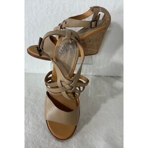 Kork-Ease Adelaide Tan Boho Leather Wedge Sandal Women's Size 9 NWOT